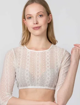 Dirndlbluse Viara (weiss, Gr. 46) von für Damen, Oberteile, 92% Polyamid, 8% Elasthan - Stockerpoint - FashionsVida