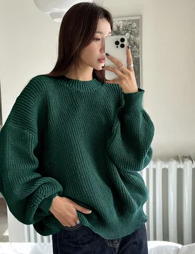 Suéter de punto acanalado con detalle de ojal y hombros caídos, blusas de manga larga, ropa de otoño L - Shein - FashionsVida