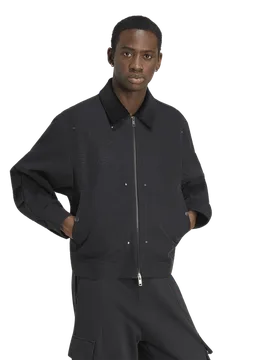 Premium Essentials Bomber Jacket Men Jackets - Black - Size S - Cotton Jersey - Black - Size: Small - Adidas - FashionsVida