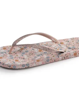 Tongs imprimé Fleurs Taupe taupe 37 - Isotoner - FashionsVida