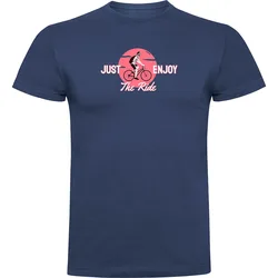 Maglietta A Maniche Corte Just Enjoy The Ride Denim Blue