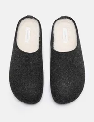 Felt Mule Slippers with Freshfeet™ Charcoal male