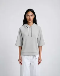BOXY CROPPED ETALLIC HOODIE SHORTS feale