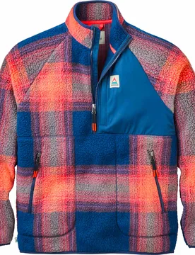 Polaire en sherpa double face brossée - Home Sherpa Fleece W Rich Navy Red Ochre Check - Taille S - Passenger - FashionsVida