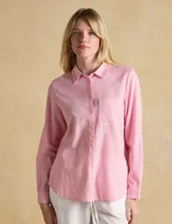 Pure Cotton Collared Shirt Pink female
