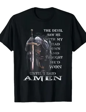 Knight Templar T Shirt Devil Saw Me With My Head Down Warrior Thought He'D Won - Aliexpress - FashionsVida