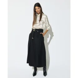 Falda midi sastre con pinzas