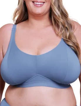 Womens Zen Non-Wired Bralette - Blue Polyamide - Size 38g-Gg - Curvy Kate - FashionsVida