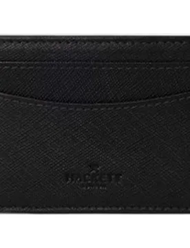 Tarjetero de piel con logo grabado de hombre - Hackett - FashionsVida