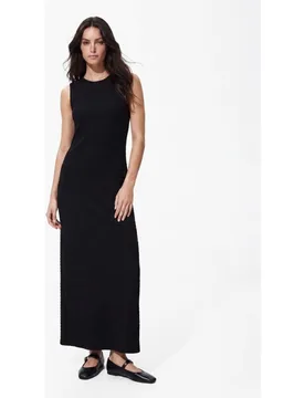 Vestido de mujer largo sin mangas con cuello redondo - Pieces - FashionsVida