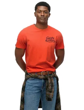 T-shirt à Manches Courtes Lo-fi Outdoors Relaxed Fit Deep Red S - Superdry - FashionsVida
