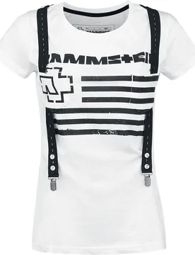 T-Shirt - Suspender - S bis XL - für Damen - Größe L - weiß - Lizenziertes Merchandise! - Frauen - female - Rammstein - FashionsVida