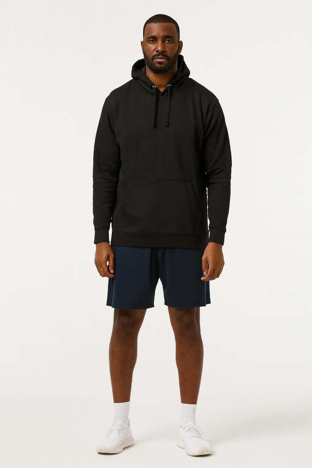 Mens Plain Hoodie - Black - Size X-Large - Charles Norton - FashionsVida