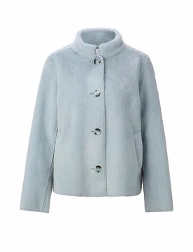 Chaqueta con aspecto de piel azul claro 40 - Richroyal - FashionsVida