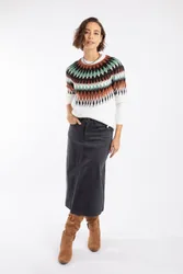 Juda Womens Longline Denim Skirt - - Size: 8