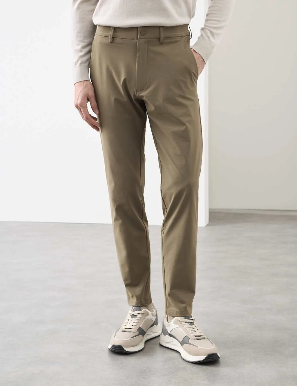 Performance Tapered Fit Technical Trousers Soft Brown male - Autograph - FashionsVida