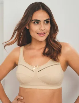 Baumwoll-BH Zier-Detail - Puder - female - Size: 95D - Avena - FashionsVida