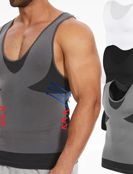 New Men's Shapewear Slimming Body Shaper Horizontal Stripe Compression Band Tummy Control T-Shirt Cross Elastic Workout Top - Aliexpress - FashionsVida