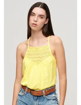 T-shirt Sans Manches Lace Beach Pale Yellow XL - Superdry - FashionsVida