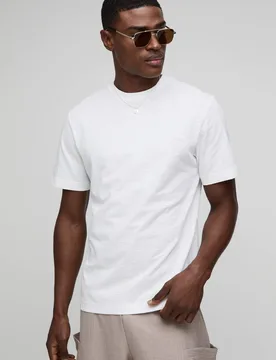Herren Regular Fit Slub T-Shirt White Größe XS - boohooMAN - FashionsVida