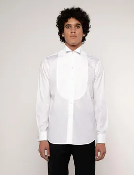 Camisa de hombre esmoquin con pecherin de piqué - Mirto - FashionsVida