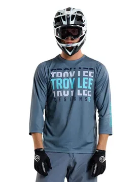 Troy Designs Maglia A Maniche 3/ Da Enduro Ruckus Steel Blue - Lee - FashionsVida