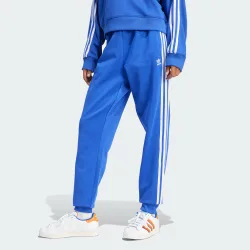 Womens Adicolor Classics Cuffed Track Pants - Blue Cotton - Size Small