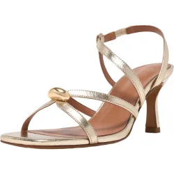 Sandalias de tiras de mujer de piel metalizadas
