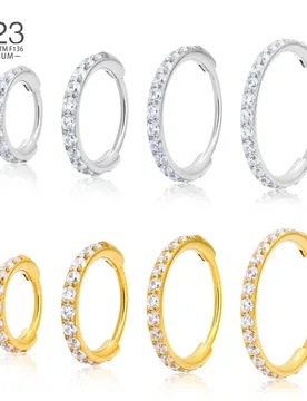 Pcs F136 Titanium Nose Ring Round Hinged Segment Hoop CZ Zircon Ear Cartilage Tragus Lip Piercing Septum Tragus Body Jewelry - Aliexpress - FashionsVida
