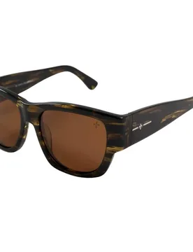 Occhiali Da Sole Polarizzati Mesrine Brown Stainless Frame With Brown Lens CAT3 - Lenoir Eyewear - FashionsVida