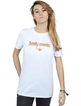 Women's Aladdin Totally Cosmic Cotton Boyfriend T-Shirt in White Size: 2XL - White - Size: 2XL - Disney - FashionsVida