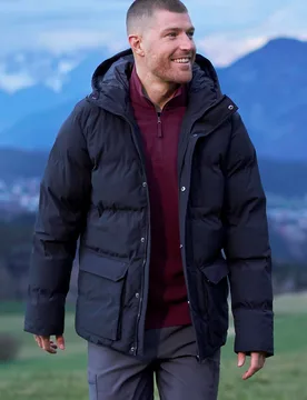 Sage Mens Heatseal Padded Parka - Black - Mountain Warehouse - FashionsVida