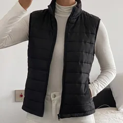 Chaqueta sin mangas casual y versátil para mujer, invierno y otoño M