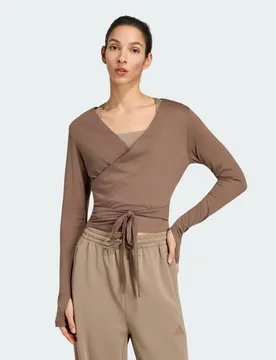 TOP 3-STRIPES STUDIO SOFT BALLET WRAP M Earth Strata / Glow Blue - Adidas - FashionsVida