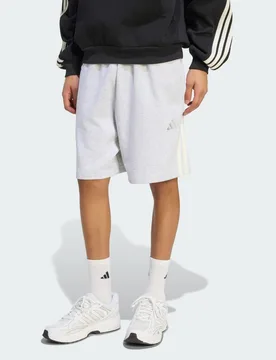 SHORT KIT 3-STRIPES 2XL 23 CM Light Grey Heather / Off White - Adidas - FashionsVida