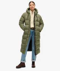 Superdry Damen Langer Ripstop-steppmantel Grün - Größe: 44