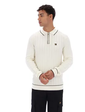 Tofu Sully Long Sleeve Polo Shirt - XS - FILA - FashionsVida