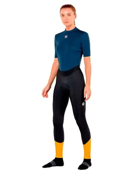 Calzamaglia Lunga Senza Bretelle Universo Thermal Black / Orange - Bicycle Line - FashionsVida