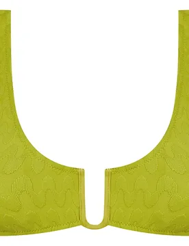 Top de bikini de tirantes y estampado con textura en color verde - Lola Dolores Cortés - FashionsVida