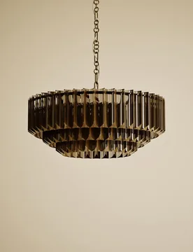 M&S 3 Tiered Glass Chandelier Amber - M&S - FashionsVida