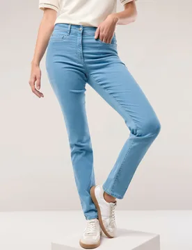 Yoga-Jeans Ultrastretch, Regular Fit#normale Größen#Kurzgrößen#Langgrößen, Farbe Blau, 92, ultraelastisch ultrasoft Damen - Walbusch - FashionsVida