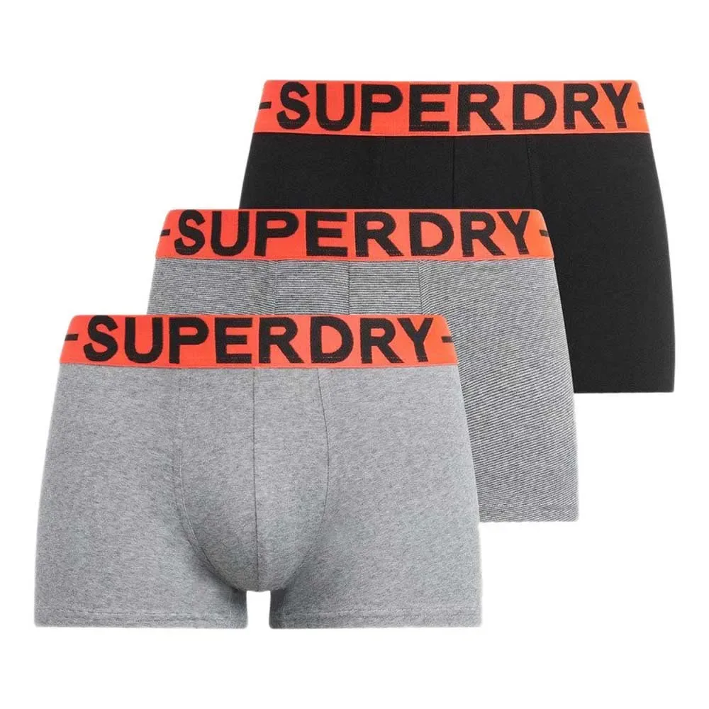 Boxers M311050b Trunk 3 Unità Ath Grey Feeder/Blk Stripe/Blk XL - Superdry - FashionsVida
