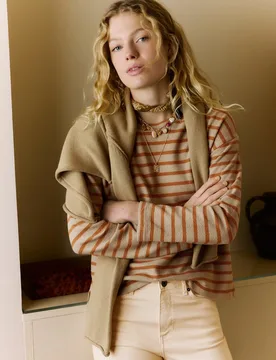 Sudadera de mujer con estampado de rayas - Southern Cotton - FashionsVida