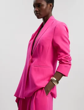 Women's Petite Soft Tailored Single Breasted Blazer in Pink Size: 10 - Pink - Size: 10 - Karen millen - FashionsVida