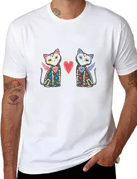 Sugar Skull Cats Calavera Dia De Muertos Mexican Halloween T-Shirt t shirts cotton 100% man t shirts for men casual T-Shirt - Aliexpress - FashionsVida