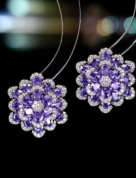 New Light Luxury High-end Sense Three-dimensional Flower Stud Earrings Female S925 Silver Needle Heavy Industry Zircon - Aliexpress - FashionsVida