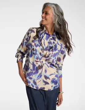 Camisa de mujer estampada ajuste regular con cierre de botones - Elena Miró - FashionsVida