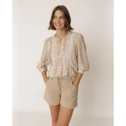 Indi & Cold - Blusa de mujer cuello redondo manga larga