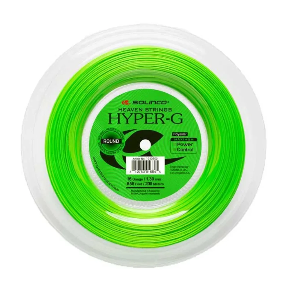 Hyper-g Round 200 M Tennis Reel String Light Green 1.25 mm - Solinco - FashionsVida