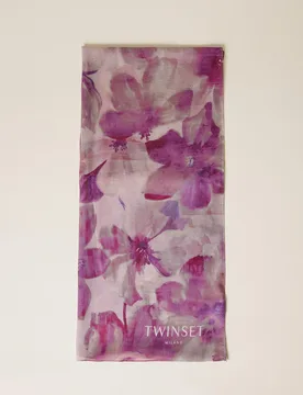 Twinset Étole florale avec logo - TWINSET - FashionsVida